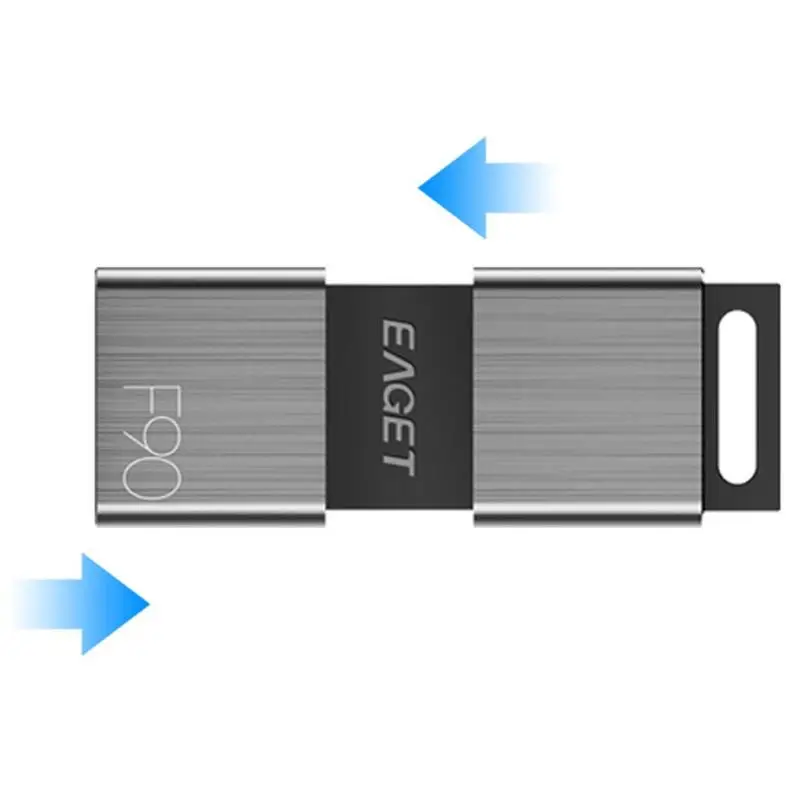 EAGET F90 Портативный Бизнес металлический USB 3,0 U диск в коробке sub Флеш накопитель 16/32/64/128/256 gb Оперативная память данных внешнее запоминающее устройство ручка