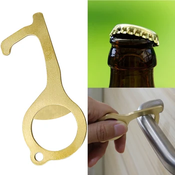 

2-IN1 Contactless Safety Door Opener Beer Opener Non-Contact Press Elevator EDC Door Handle Key Opener Tool with Corkscrew