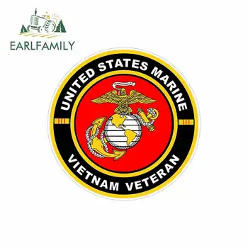 

EARLFAMILY 13cm x 13cm for UNITED STATES Marine Corp Vietnam Veteran Car Stickers Waterproof Sunscreen Vinyl JDM Fine Decal