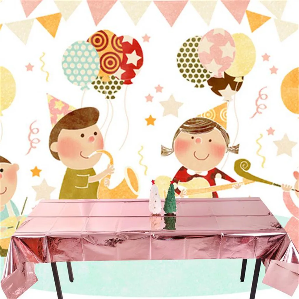 

Leaveable Rose Gold Tablecloth Christmas Party Decoration Foil Tablecloth Disposable for table Home Textile 2019 New
