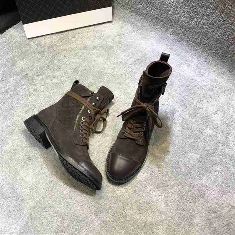 Scarpe donna/женские ботинки на молнии; Botas; женская обувь с перекрестной шнуровкой; Ботильоны на молнии с круглым носком; chaussures femme; модная обувь на низком каблуке