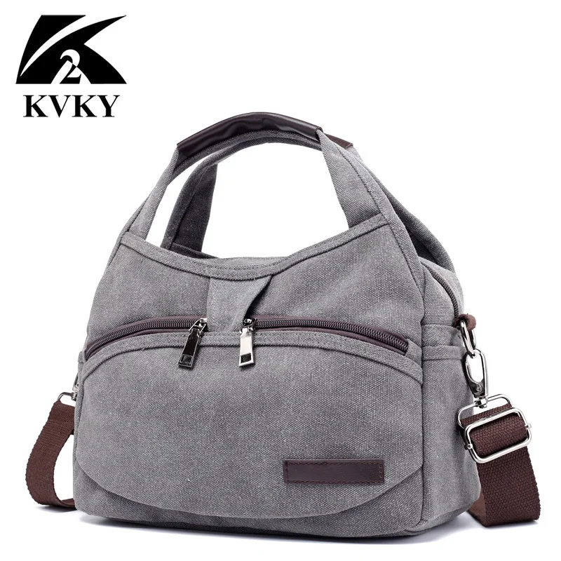 KVKY новые холщовые сумки для женщин через плечо многофункциональные маленькие