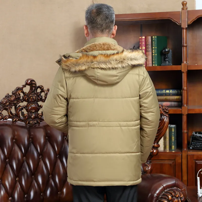 Зимняя мужская куртка размера плюс 6XL 7XL 8XL Толстая теплая парка флисовая Повседневная куртка с меховым капюшоном пальто с карманами ветровка мужская куртка
