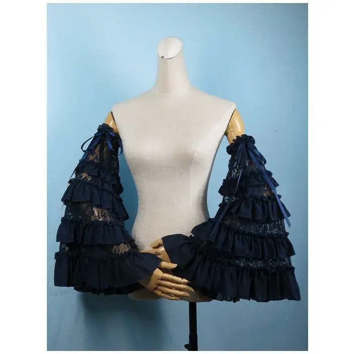 Lace Gloves Lolita universal ruffle flared sleeve Lace chiffon long gloves