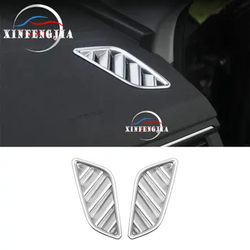 

For Audi A4 A5 B9 17-18 2x Chrome ABS Front Dashboard Upper Air Outlet Cover Trim