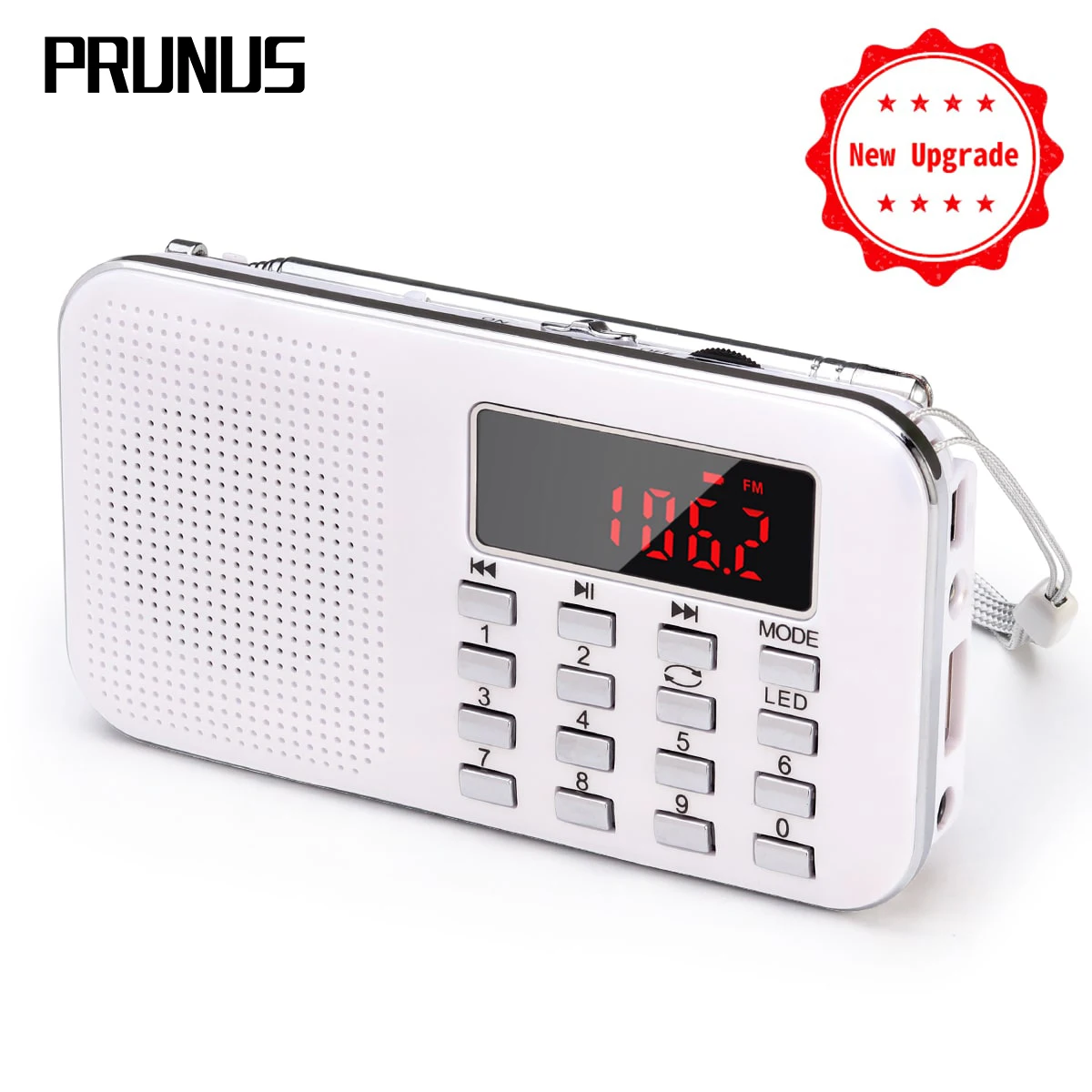 Портативный Перезаряжаемый Fm радиоприемник PRUNUS музыкальный плеер с TF картой/AUX/U