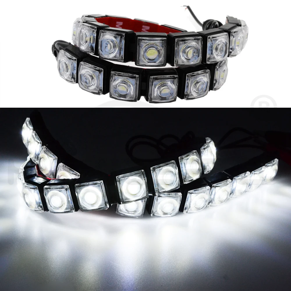 Hviero Car Styling COB DRL Fog Light Flexible Silicone white Daytime Running Lights Auto Led HeadLamp IP67 Waterproof 10w Bright Led car styling