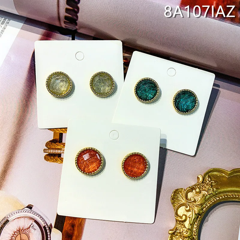 

Fashionable Dazzle Color Contracted Ear Nail Creative Korean Version Color Sweet Ethos Elegant Small Earring Female