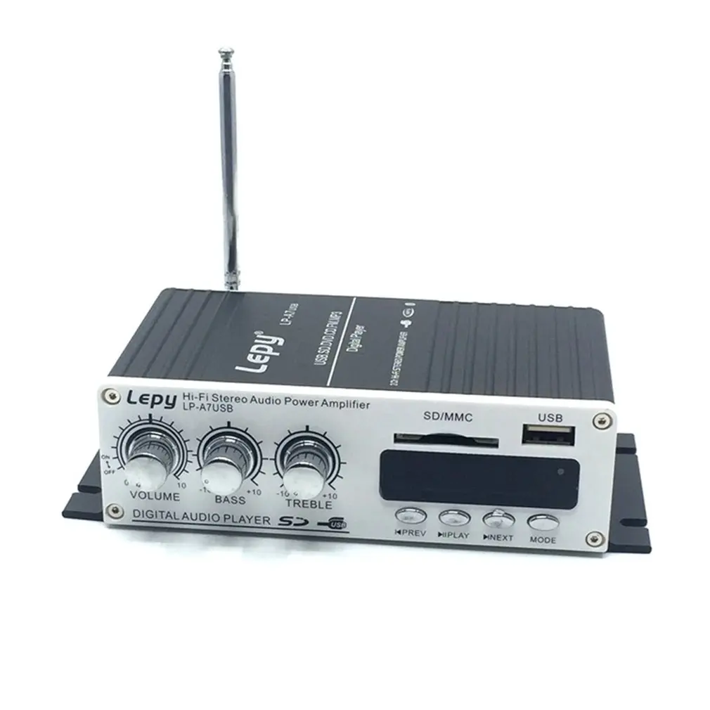 LP-A7 USB Lepy цифровой плеер Bluetooth 4,2 версия автомобиля мощность Hi-Fi стерео аудио усилитель 2CH 20 Вт RMS домашний усилитель SD CD DVD MP3 FM
