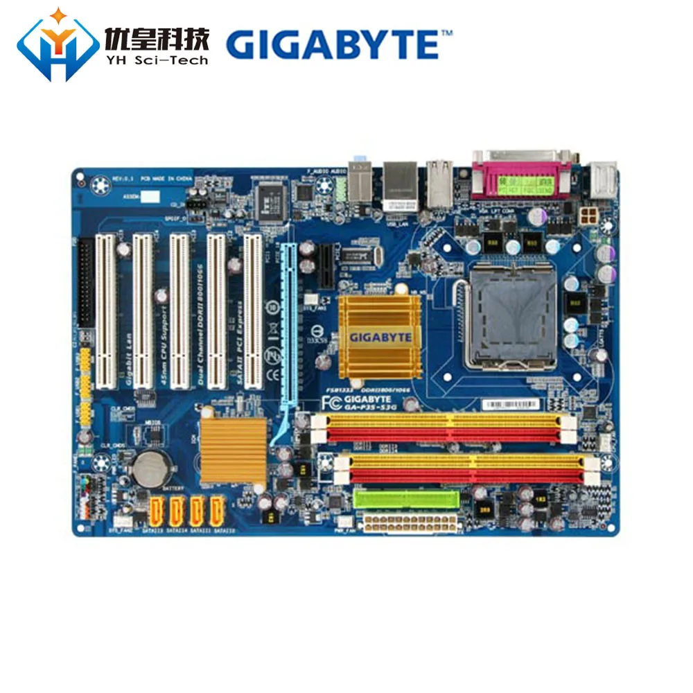 Оригинальная б/у настольная Материнская плата Gigabyte GA-P35-S3G P35 LGA 775 Core 2 Экстремальный/Core 2 Quad/Core 2 Duo DDR2 ATX