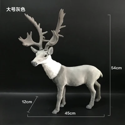 Большая имитация серого оленя модель пластик и мех игрушка "Северный олень" около 54x45 см