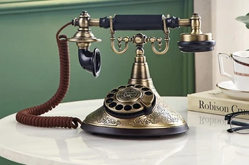 

European classic 1910 antique telephone vintage fashion luxury Rotary dial metal telephonee