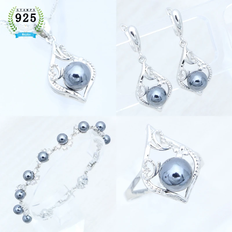 Комплект из кольца и серёг серебра 925 пробы | Украшения аксессуары