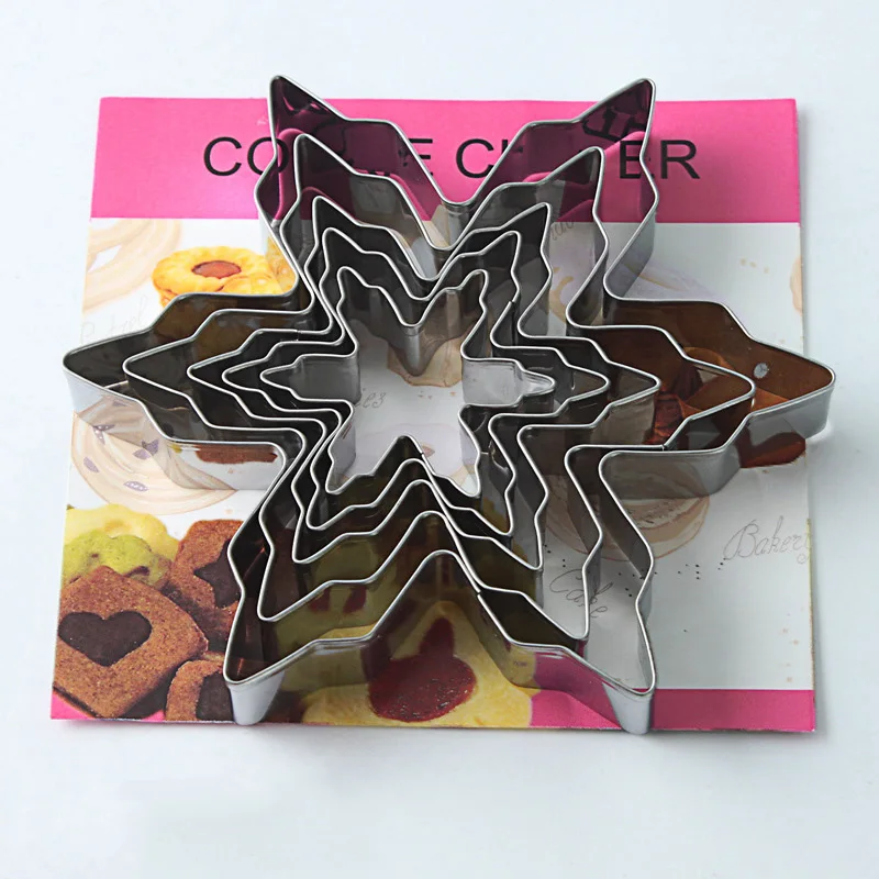 

5PC/Set Sugarcraft Fondant Cake Tools Biscuit Mould Decor Christmas Decor Tree Snowflake Molds Metal Cookie Cutter