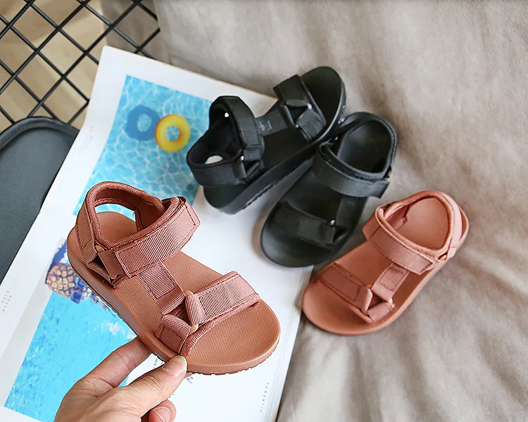 comfortable sandals child Boys Sandals Girls Summer Shoes Fashion Children's Beach Sandals Classic Simple Soft Rubber Sole Kids Sandals Open Toes 21-36 extra wide fit children's shoes