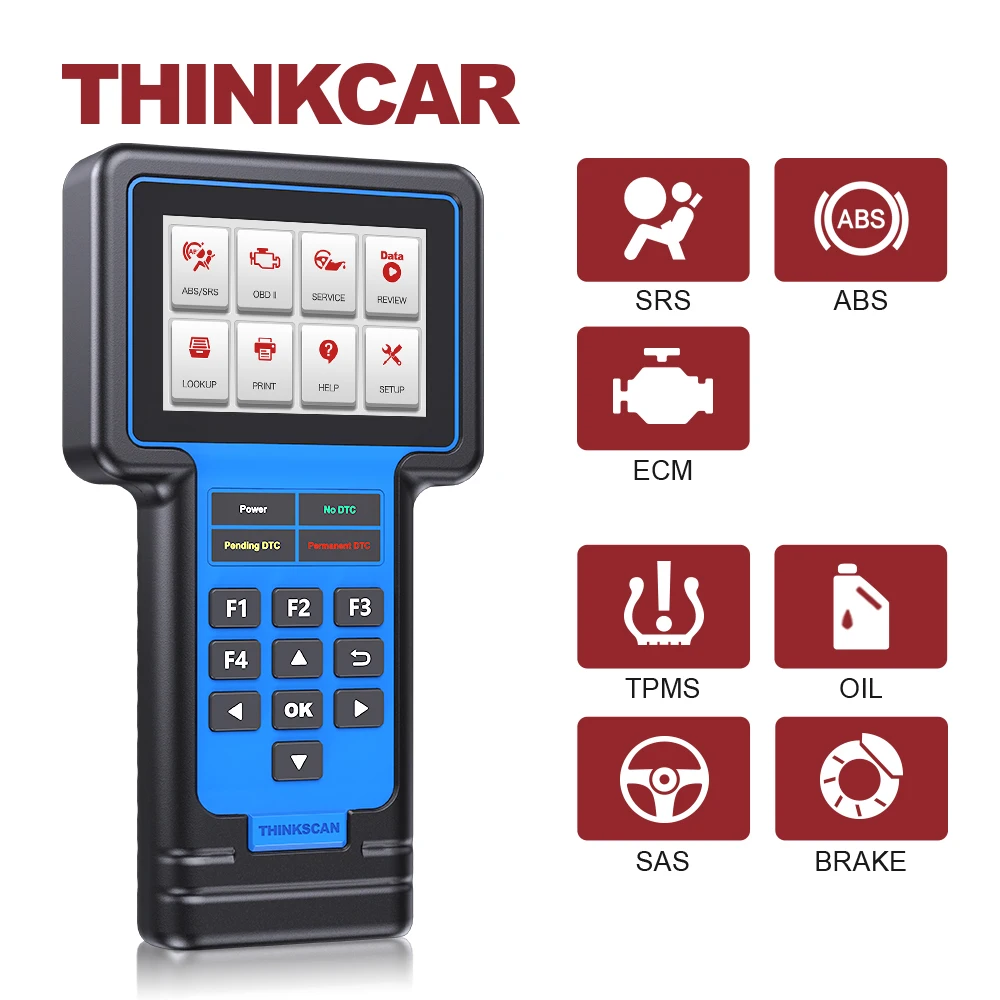 THINKCAR ThinkScan 601 OBD2 Car Diagnostic Tool for Engine ABS SRS Systems Oil SAS TPMS Brake 4 Resets Free Update Auto Scanner