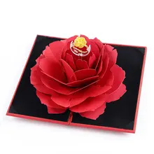 3D Elegant Rings Box Wedding Engagement Ring Rose Flower Gift Boxes For Jewelry Display Storage Holder Decor 3D Elegant Rings Box Wedding Engagement Ring Rose Flower Gift Boxes For Jewelry Display Storage Holder Decor
