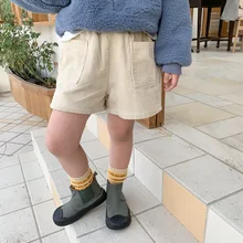 Осенне-зимние шорты для маленьких девочек, высококачественные вельветовые шорты для девочек 2, 3, 4, 5, 6, 7 лет, детские штаны, шорты для девочек в Корейском стиле