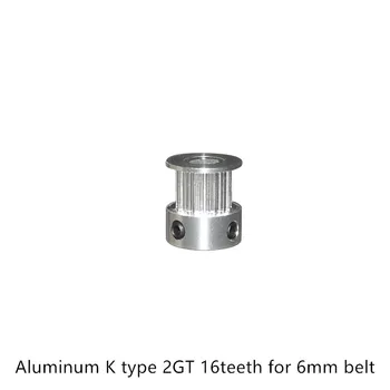 

3d printer aluminum 2GT timing pulley 16teeth bore 3mm 3.17mm 4mm 5mm 6 6.35mm for GT2 belt width 6mm
