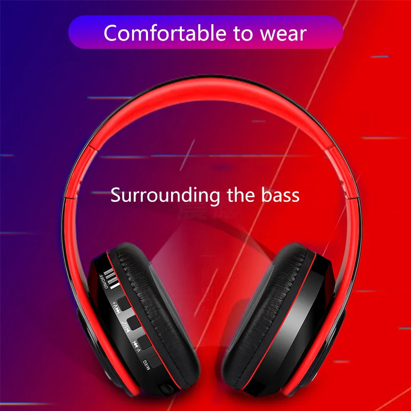 New Product Wireless Bluetooth Headset Foldable Portable HIFI Stereo With Microphone And SD Card Mobile Xiaomi Iphone Tablet