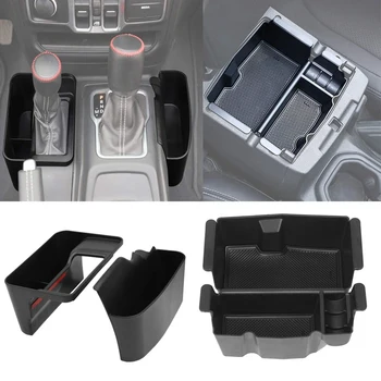 

Center Console Tray + Gear Shifter Console Side Storage Box for Jeep Wrangler JL 2018 2019 Manual Transmission Organizer Tray In
