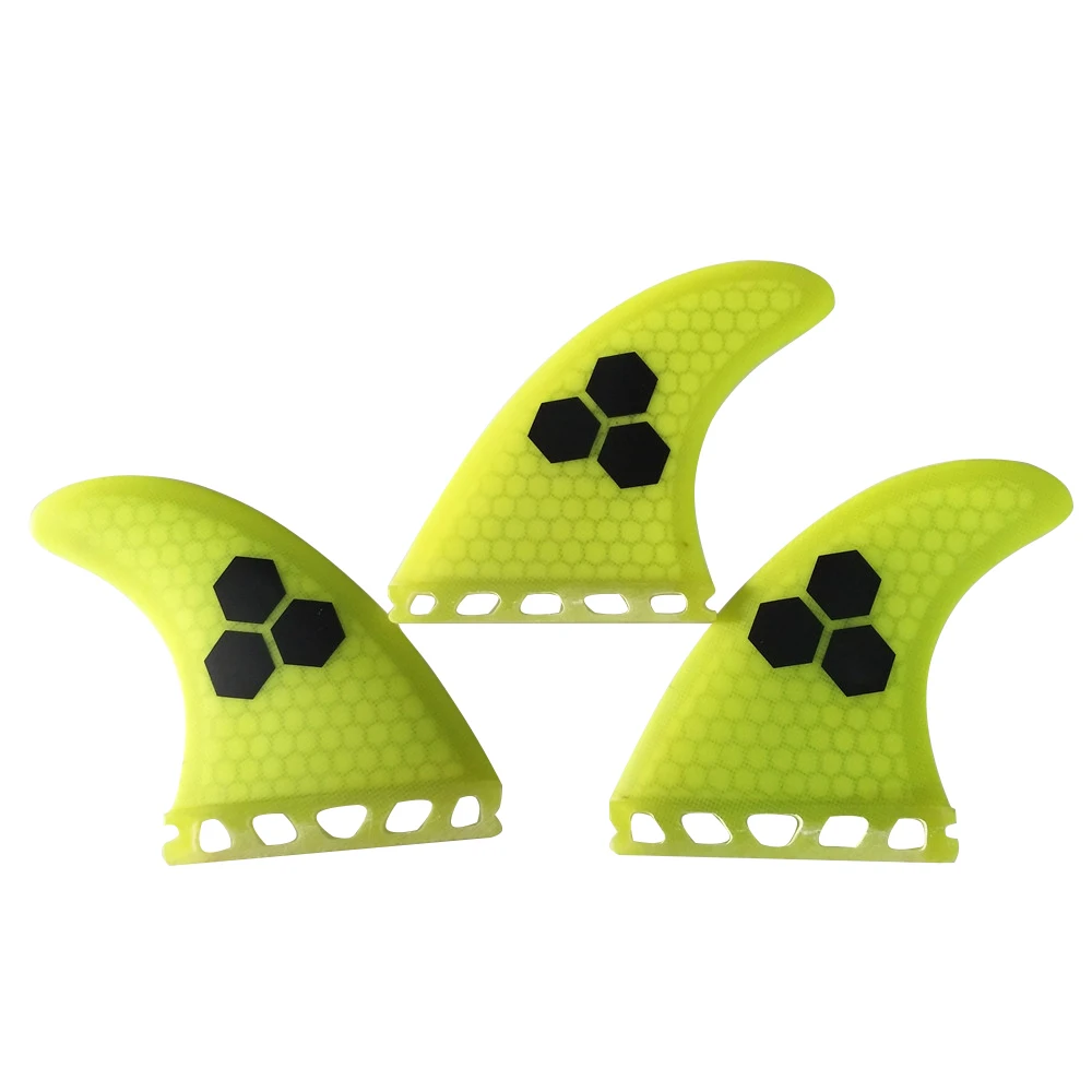 Single Tabs M/L Yellow color fins Tri set Fins Honeycomb Fin M/L Size Surfboard Fin Quilhas surfing Single Tabs  fins
