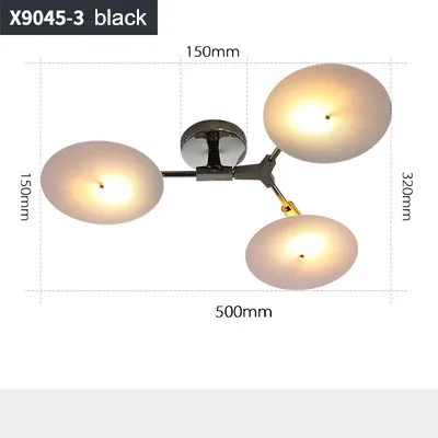 3 lights black Современные металлические светодиодный Люстра Потолочный подвесной светильник в стиле арт-деко Кухонные светильники Nordic лампа гостиная спальня подвесные лампы освещения - Цвет абажура: 3 lights black