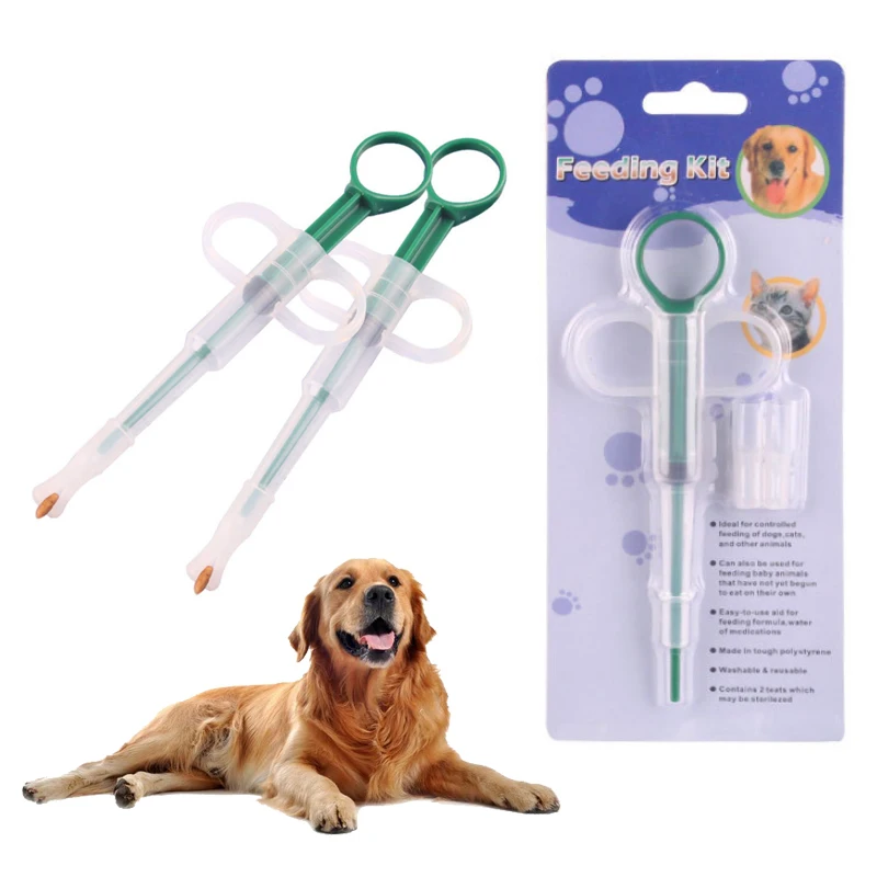 

Cat and dog injection drug feeder Double-headed medicine stick can feed tablets and liquid medicines Pet supplies feeder