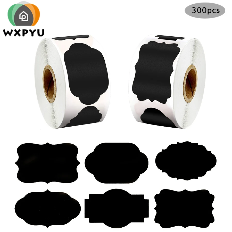 

300Pcs Chalkboard Labels sticker white and black labels for kitchen Jars Stickers Removable Waterproof Blackboard Sticker