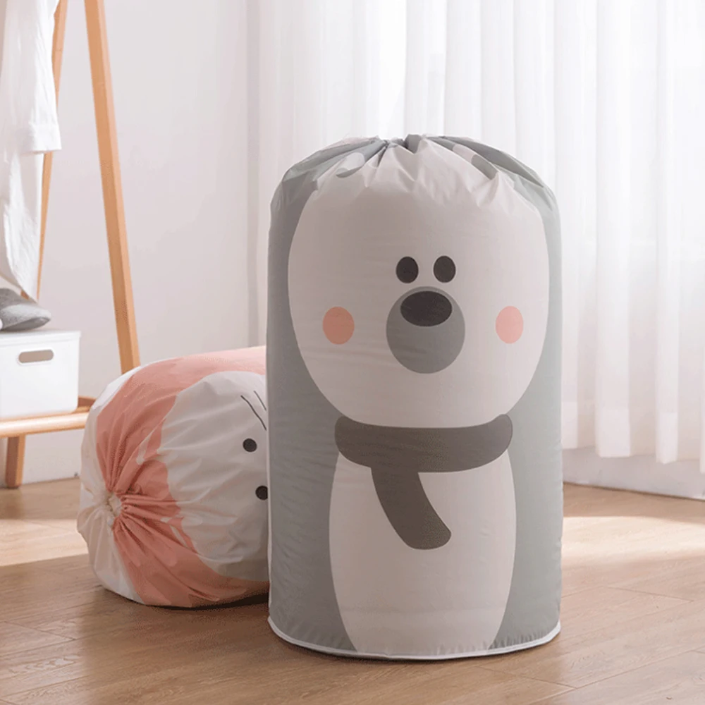 

Large Clothes Pillow Blanket Storage Bags Storage Drawstring Bag Reusable Quilt Bedding Closet Sweater Packing Organizer 45*83cm