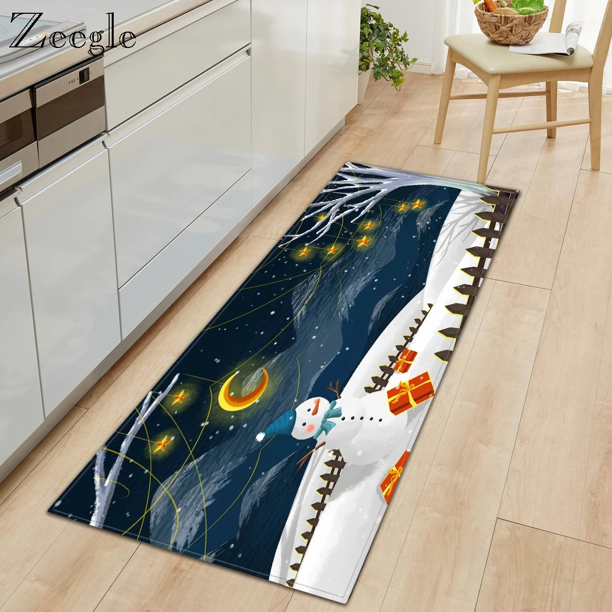 Zeegle Rectangle Kitchen Carpet Non-slip Bath Doormat Dustproof Door Mat Cartoon Home Decoration Floor Carpet Kids Room Foot Rug