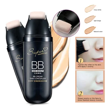 

NEW 3 In 1 BB Cream Roller Concealer Liquid Foundation Moisturizing Brighten Makeup Tool