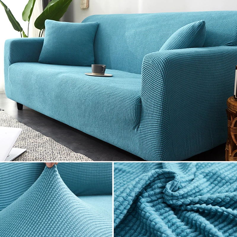 Thick Elastic Sofa Cover Slipcover for Living Room Polar Fleece Armchair 1/2/3/4 Seater L-Shaped Corner Covers | Дом и сад