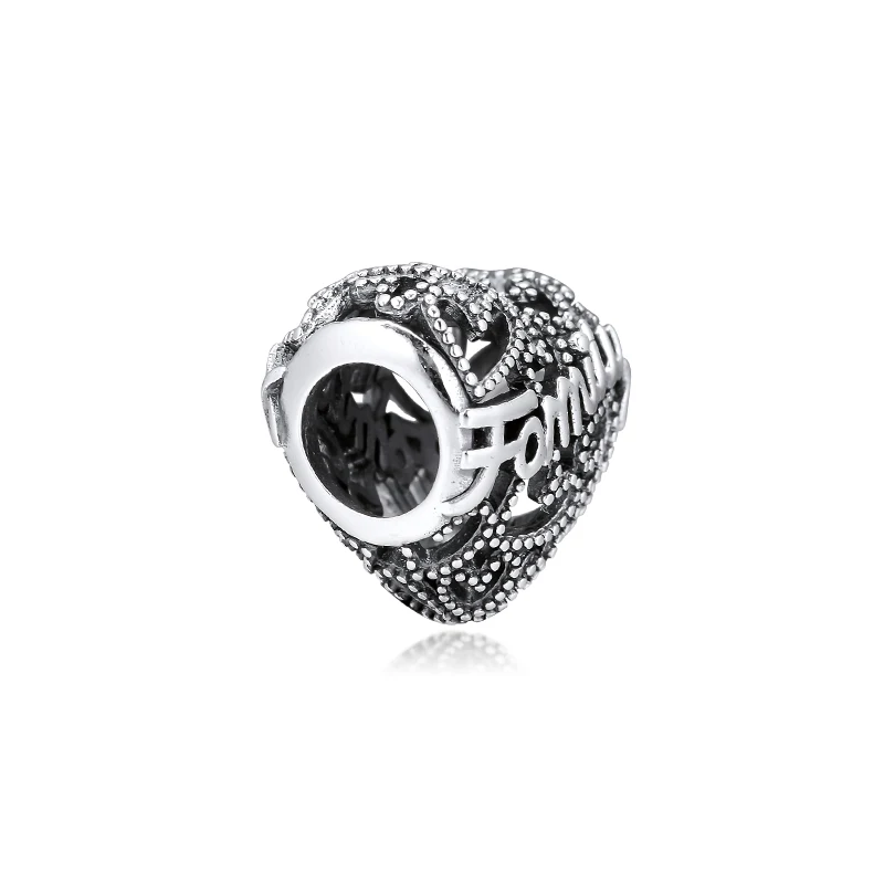 DIY Подходит для Pandora Charms браслеты Семья Сердце 925 пробы-серебро-ювелирные изделия