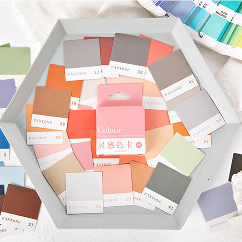 

45 Pcs/set Inspiration Color Card Series Kawaii Cute Sticker Custom Stickers Diary Stationery School Office Supply