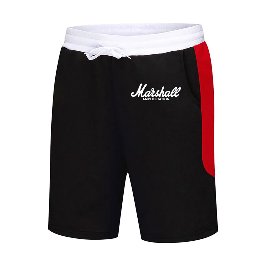 Мужские шорты новые шорты из полиэстера с принтом Marshall для мужчин Летние однотонные дышащии эластичные для талии повседневные мужские шорты мужские 18 цветов
