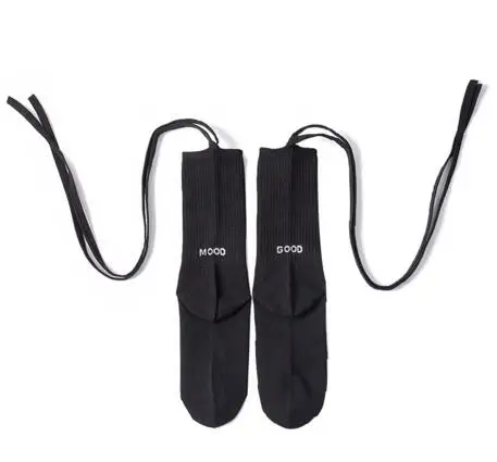 Носки в Корейском стиле в стиле Харадзюку, уличные носки в стиле хип-хоп однотонные кружевные носки с буквенным принтом для женщин, готические бандажные носки k2701