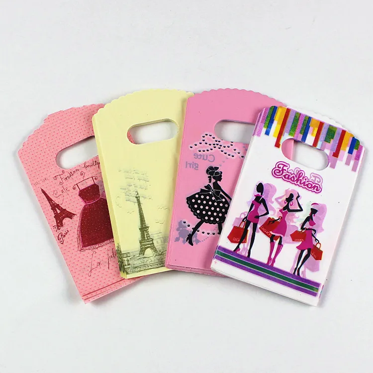 

2018 New Design Wholesale 50pcs/lot 9*15cm High Quality Small Present Packaging Bags Plastic Gift Bags