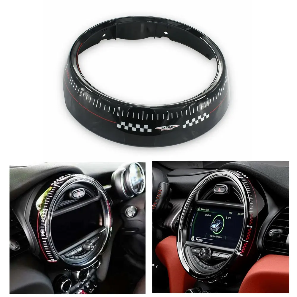 For MINI Cooper JCW F55 F56 Center Console Screen Instrument Panel Frame Cover Car Styling Sticker For MINI F56 Accessories