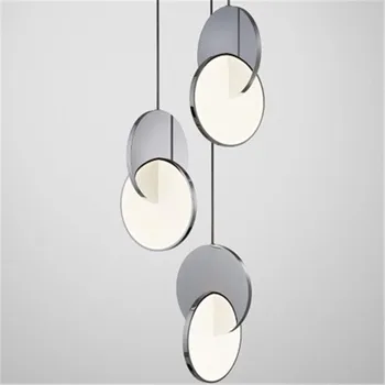 

Minimalist Nordic Creative Metal Restaurant Chandelier Post Modern Living Room Dining Room Staircase Bedroom Light LED Bulbs E27