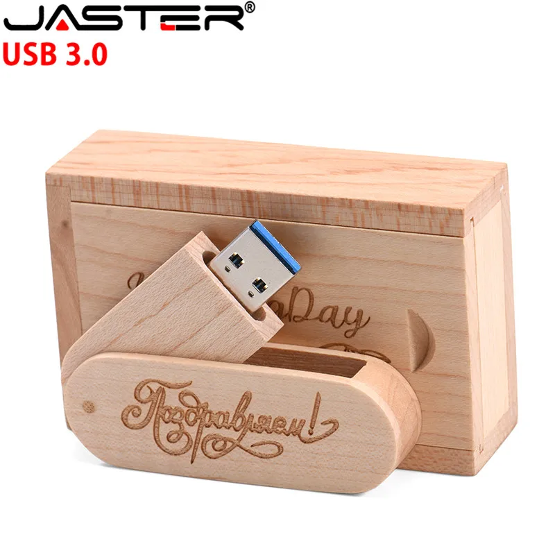 JASTER(более 10 шт бесплатный логотип) деревянный USB3.0+ коробка ручка привод 4 ГБ 8 г 16 г 32 Гб 64 г USB флэш-накопитель фотографии свадебные подарки