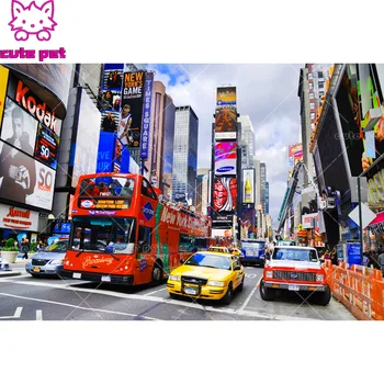 

DIY Diamond Painting New York Plaza Cross Stitch Kits Home Decor Diamond Embroidery 100% Resin inlaid 5D Needlework Rhinestones