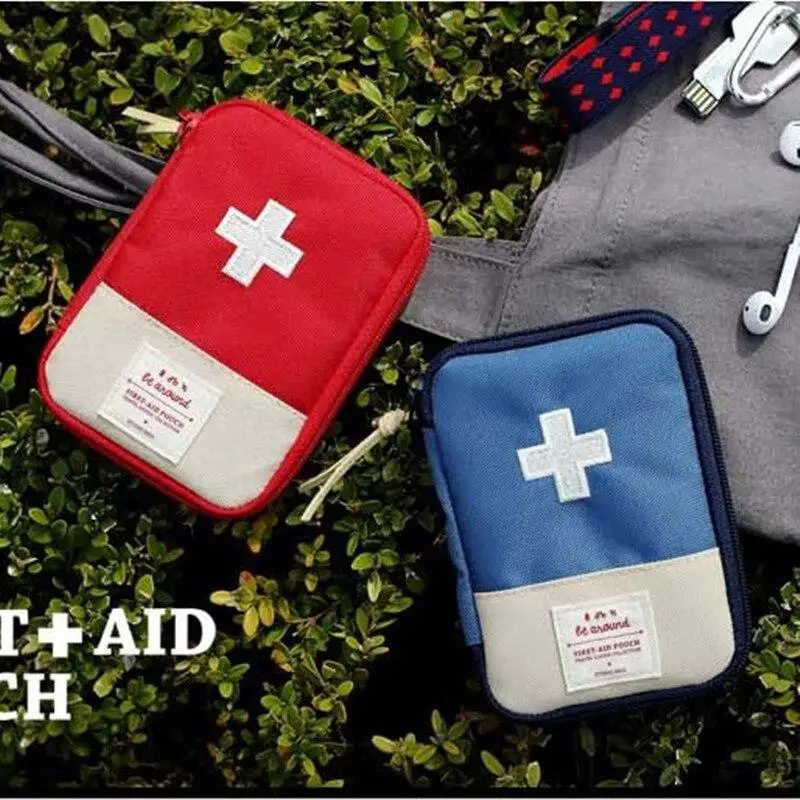 Bolsa de emergencia de viaje portátil, Kit de primeros auxilios de supervivencia, suministros Organizadores de supervivencia para pastillas al aire libre
