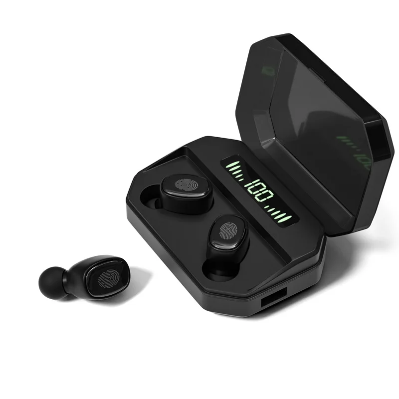 New explosion F9 wireless Bluetooth headset binaural English cross border private model TWS custom power display touch 5 0