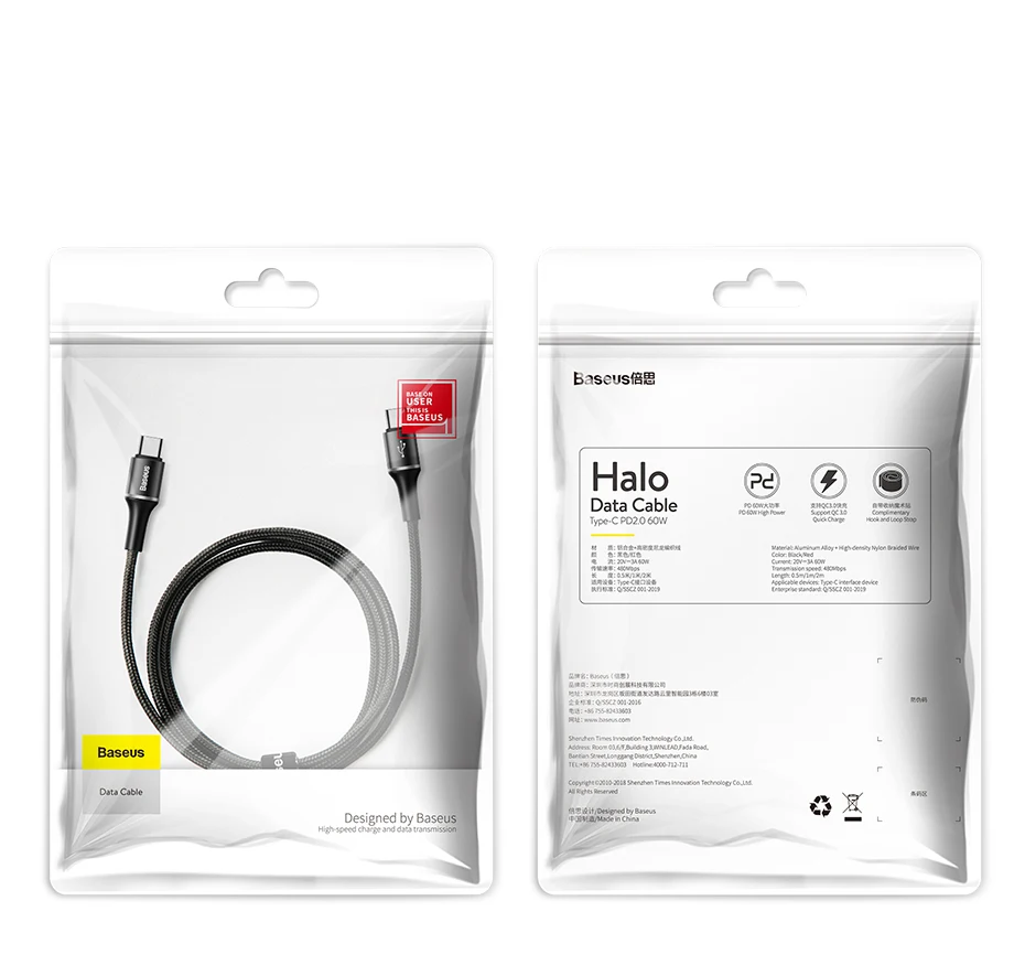Baseus 60 Вт usb type-C к usb type-C кабель USB-C быстрое зарядное устройство Шнур PD type-c кабель для samsung Xiaomi Redmi Note 10 8 Pro Macbook