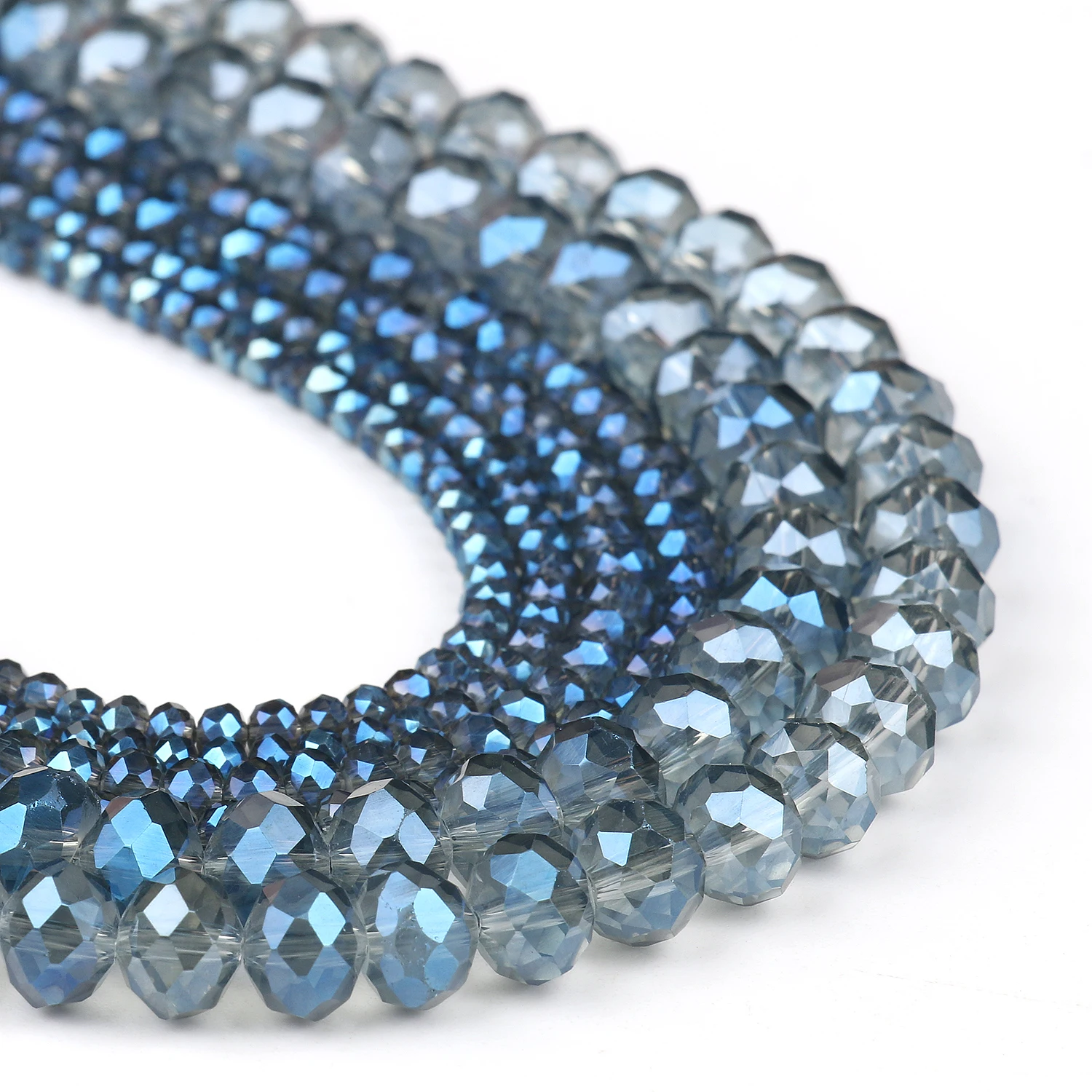Elegant Faceted Black Crystal Glass Beads for DIY Jewelry and Crafting - Round Rondelle Shape, Various Sizes for Bracelets and Necklaces, Wholesale