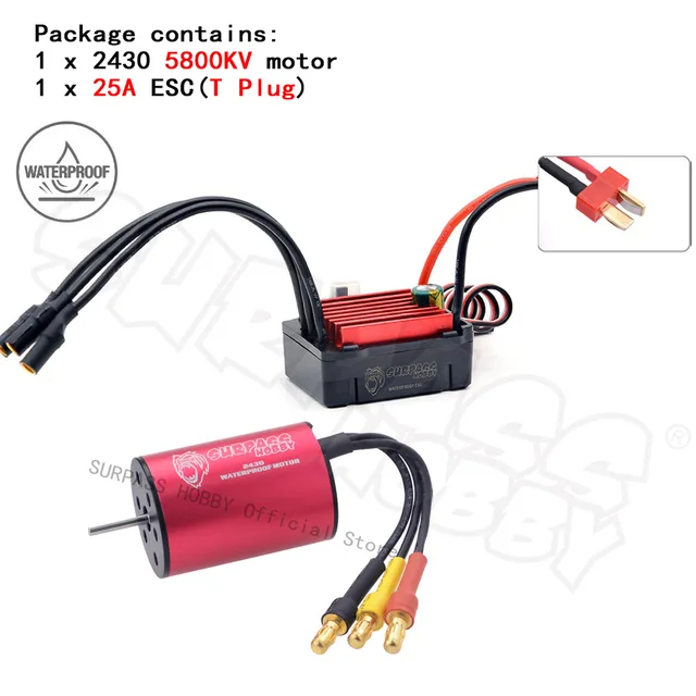 2430 2435 2440 2445 Waterproof Brushless Motor 25A 35A ESC for Traxxas HSP Wltoys 1/16 1/18 RC Truck Monster Car Boat Bait
