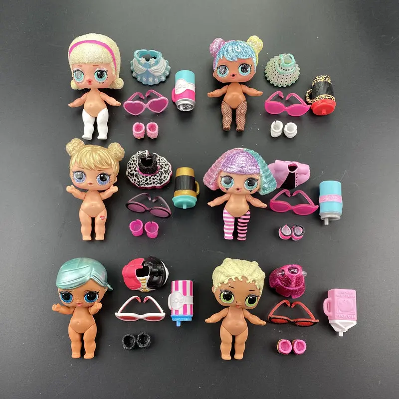 5pc L O L ¡Sorpresa! 1pc muñeca + 1pc ropa + 1pc + 1pc gafas + 1 botellas de pc sorpresa muñeca juguetes para niños de regalo de acción de juguete