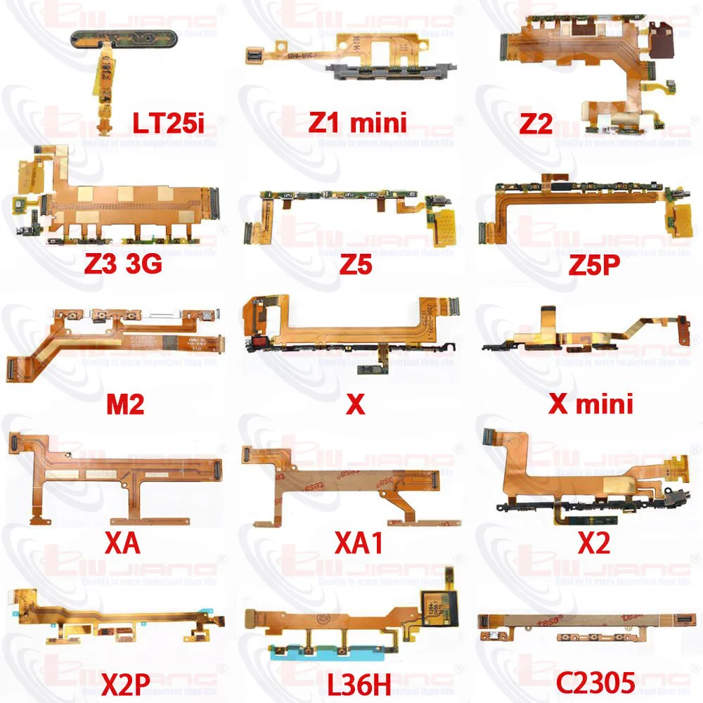 Мощность на кнопку включения/выключения для sony Z1 Z2 Z3 Z5 Z5P M2 X Мини XA XA1 X2 X2P кнопка переключения звука гибкий кабель для замены, ремонта запчасти
