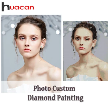 

Huacan Diamond Painting Full Square/Round Photo Custom Kits Diamond Embroidery Mosaic Art Home Decoration